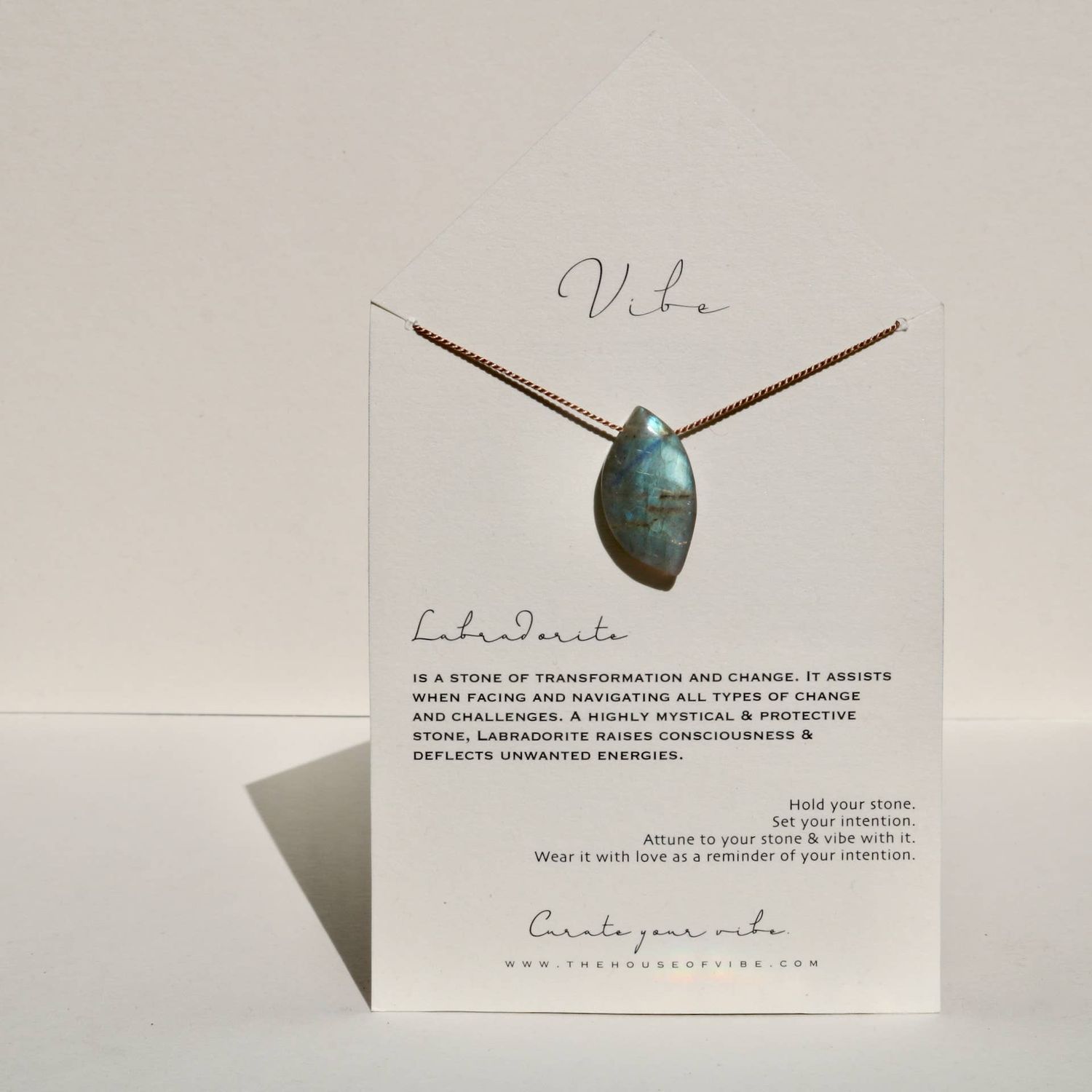 Necklace | Labradorite Freeform Leaf, Size: Minimum (12-15 x 23-27mm)