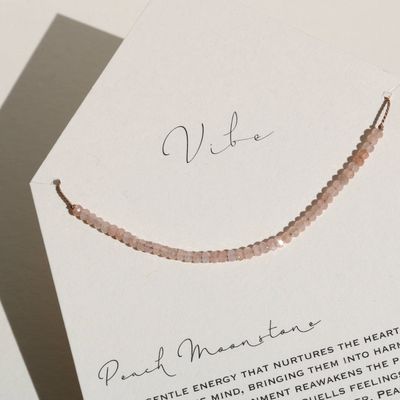 Necklace | Peach Moonstone Row