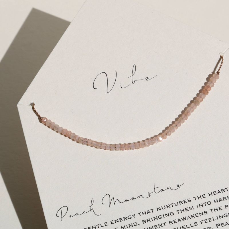 Necklace | Peach Moonstone Row