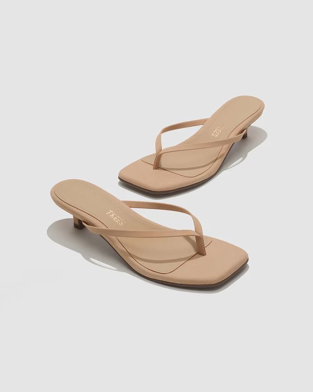 Square Toe Julia Suede Kitten Heel Tkees Sandal