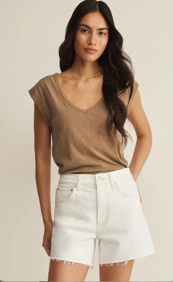 Per Diem V-Neck Tee, Color: Taro, Size: Xs