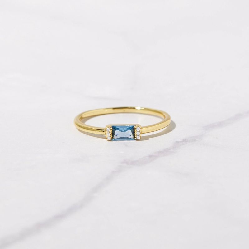 Aquamarine Baguette Ring