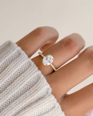 Oval Pave Band Ring