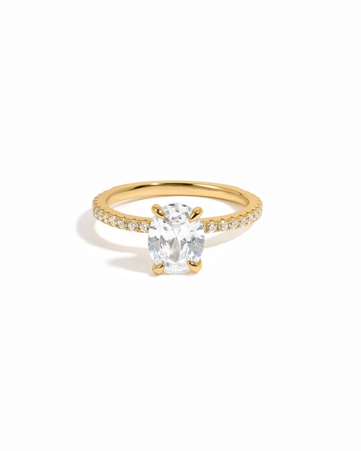 Oval Pave Band Ring, Color: Gold, Ring size: 5