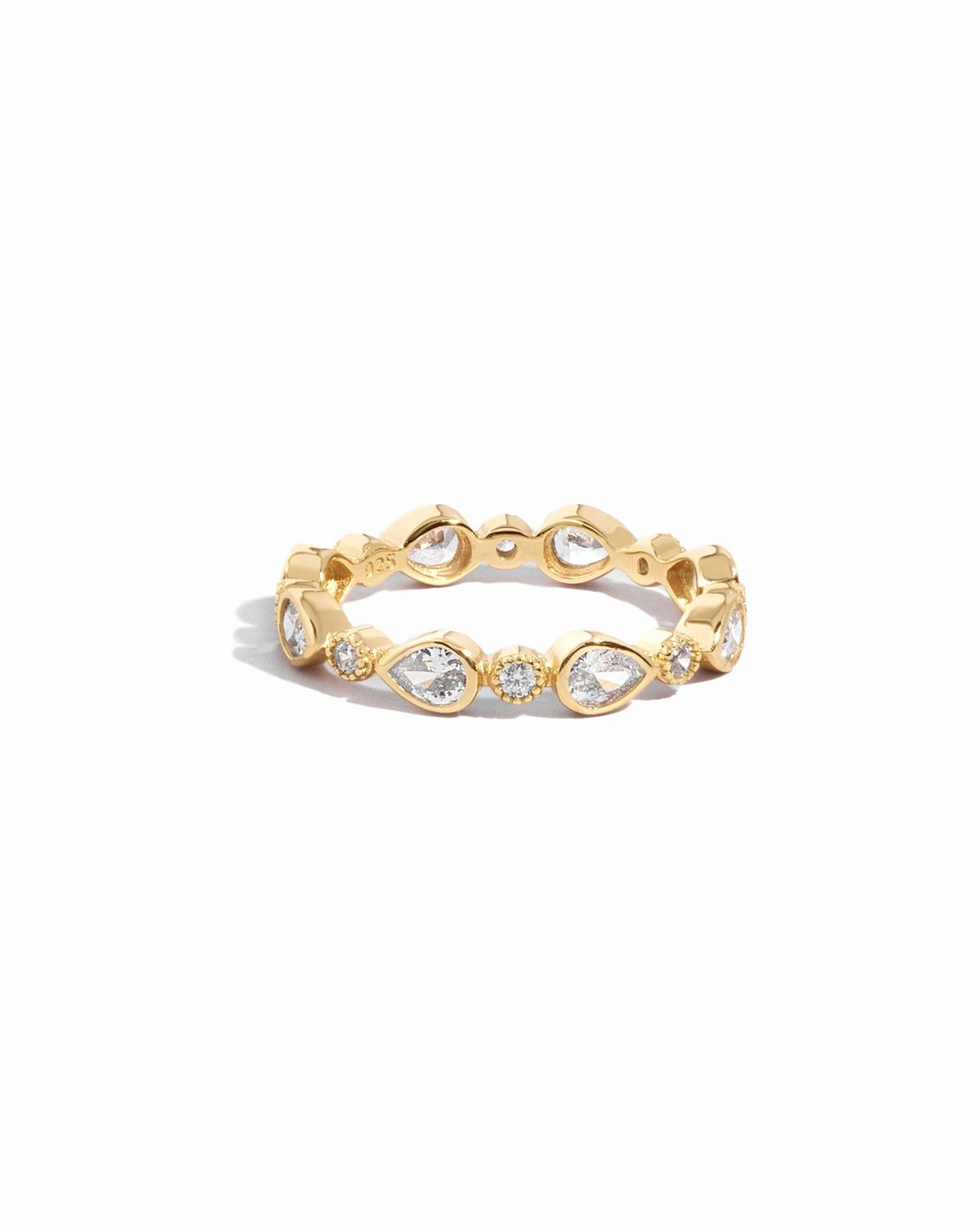 Pear Stacking Ring, Color: Gold, Ring size: 9