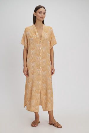 Mermaid Shirt Dress, Color: Camel, Size: O/S