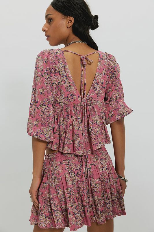 Calla Lily Printed Mini Skirt Set