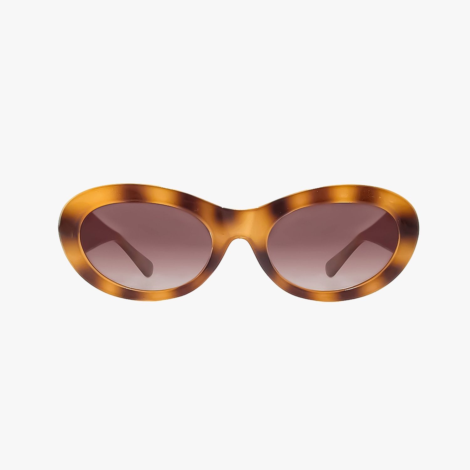 CORA MILKY TORTOISE Polarized Fashion Oval Round Sunglasses