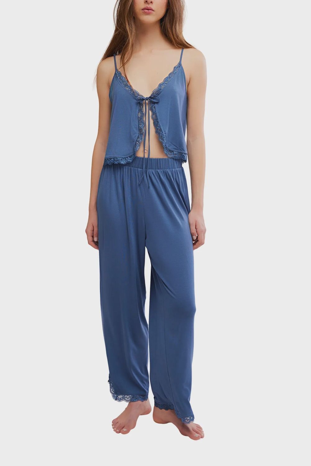 Sleepless Summer Pant Set, Color: Navy Heather, Size: Xs
