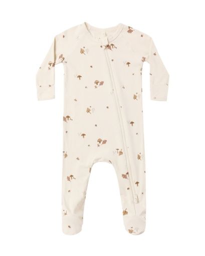 Bamboo Zip Footie Woodland, Size: NB