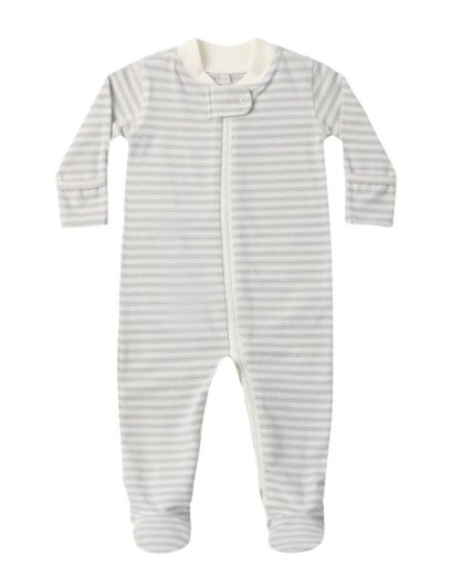 Zip Long Sleeve Sleeper Footie Cloud Stripe, Size: NB