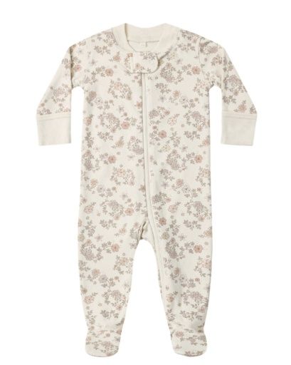 Zip Long Sleeve Sleeper Footie Floral Vine, Size: NB