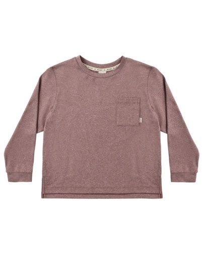 LONG SLEEVE POCKET TEE HEATHERED MULBERRY