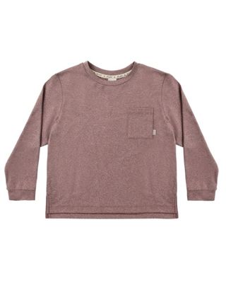 LONG SLEEVE POCKET TEE HEATHERED MULBERRY