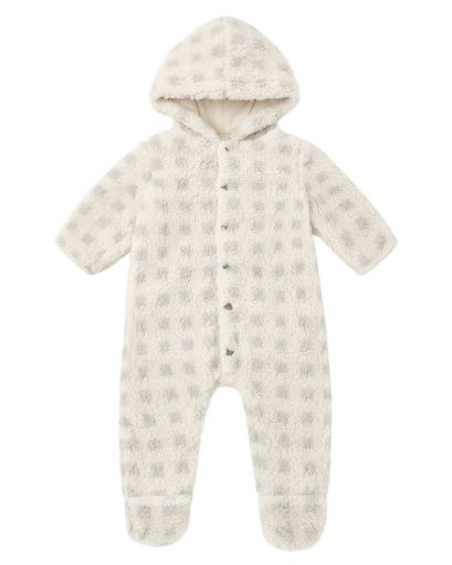 Fleece Jumpsuit Sage Check