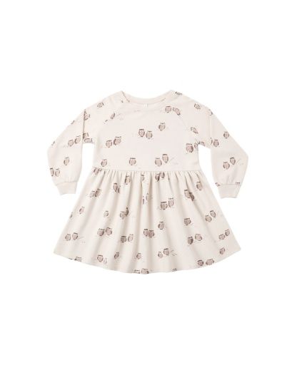 RAGLAN DRESS OWLS, Size: 12-18M