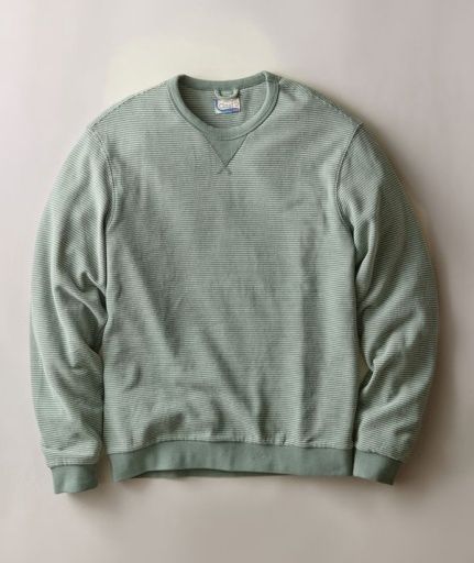 Relaxed Cloud 9 Terry Crewneck - balsam green stripe