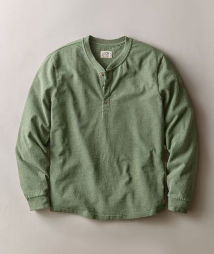 Luxe Jersey Henley - balsam green heather, Size: Small