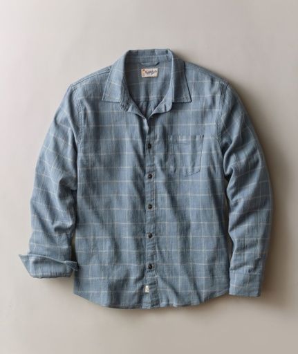 Classic Stretch Selvage Shirt - navy windowpane, Size: Small