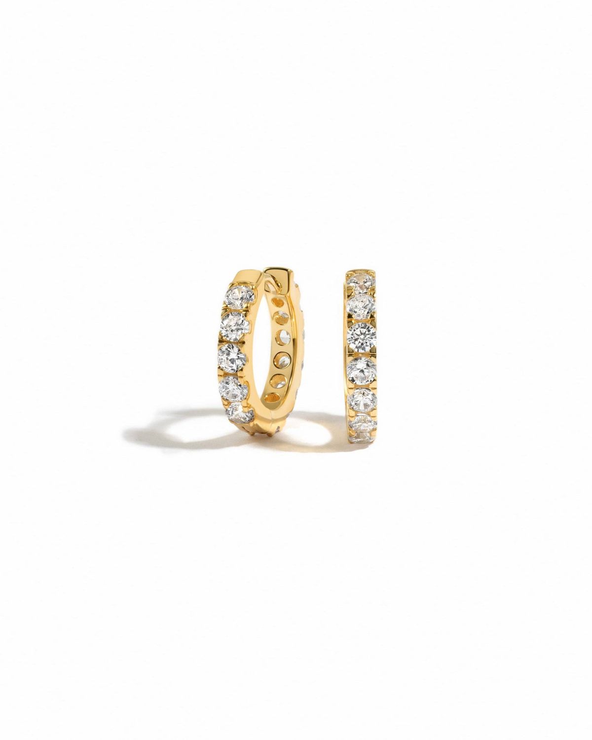 Studded Hoop Earring, Finish: Gold