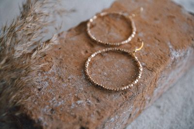 Handmade Textured Gold Hoop Earrings