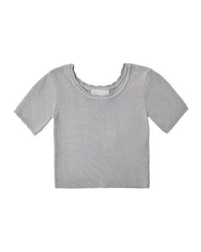 SCALLOP TEE DUSTY BLUE, Size: 2-3Y