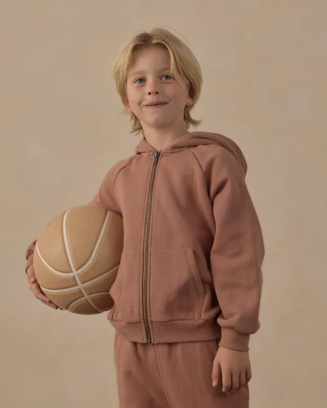 Zip Raglan Hoodie Clay