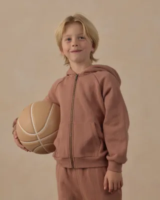 Zip Raglan Hoodie Clay