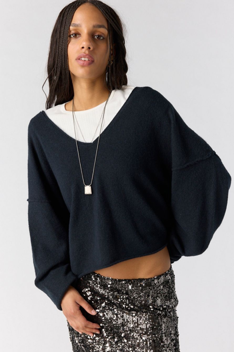 See Me V-Neck Pullover, Color: Black, Size: XS