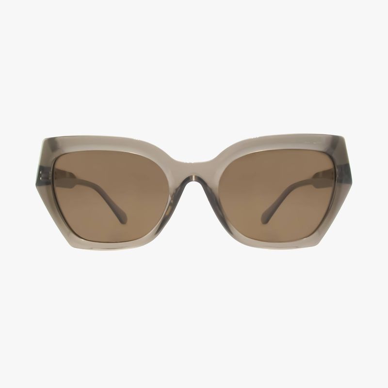NOVA CRYSTAL TAUPE Geometric Cat Eye Fashion Sunglasses