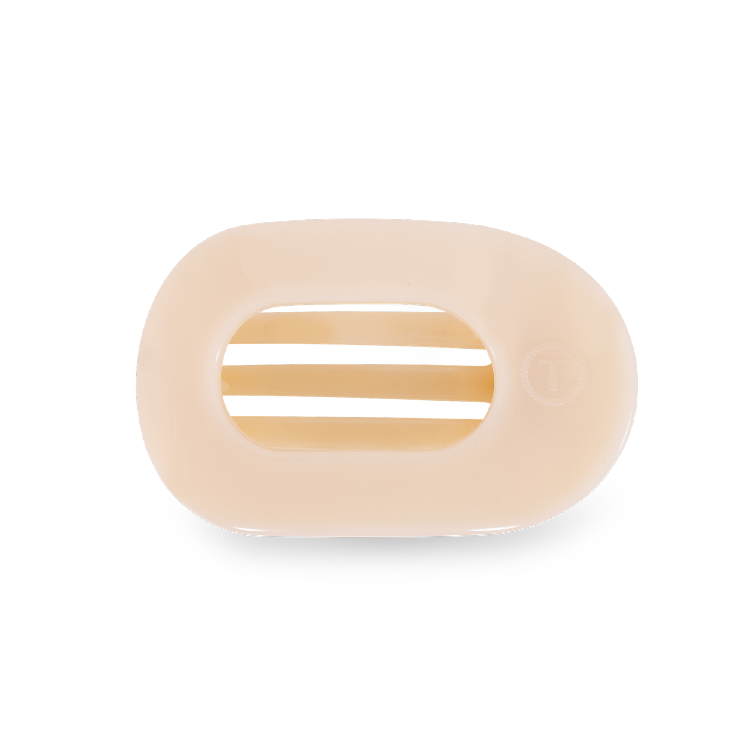 Round Flat Hair Clip | Small | Almond Beige