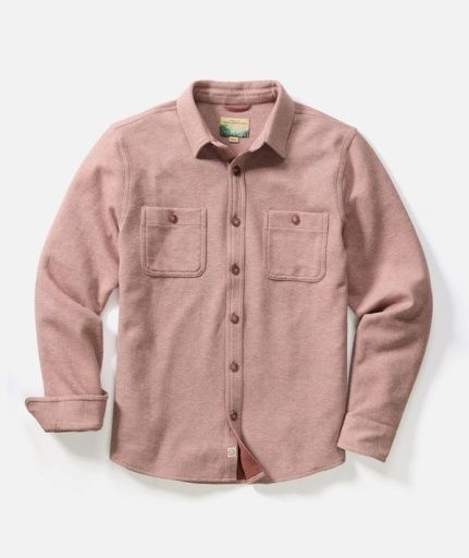 Pacifica Stretch Twill Overshirt - Faded Red, Size: Small