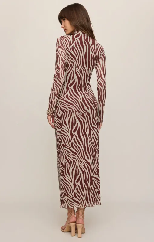 Sevilla Zebra Mesh Midi Dress