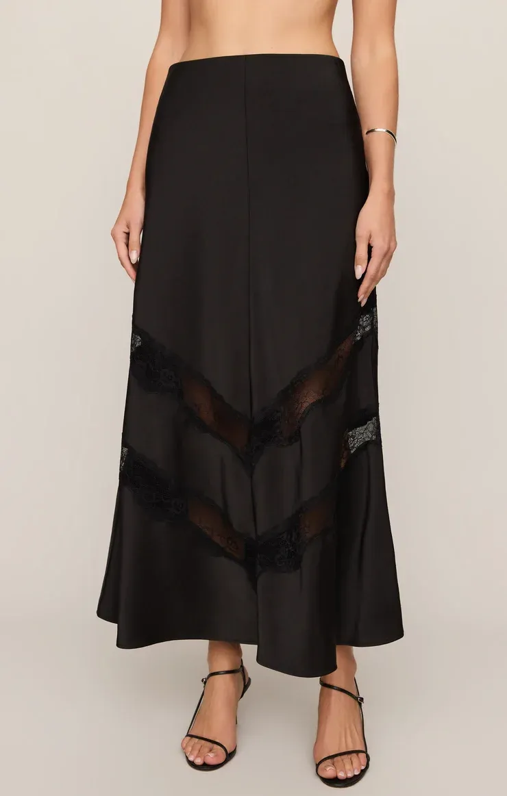 Kori Lace Inset Skirt, Color: Black, Size: Xs