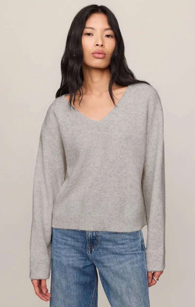 Cerro V Neck Sweater, Color: Feather Grey, Size: Xs