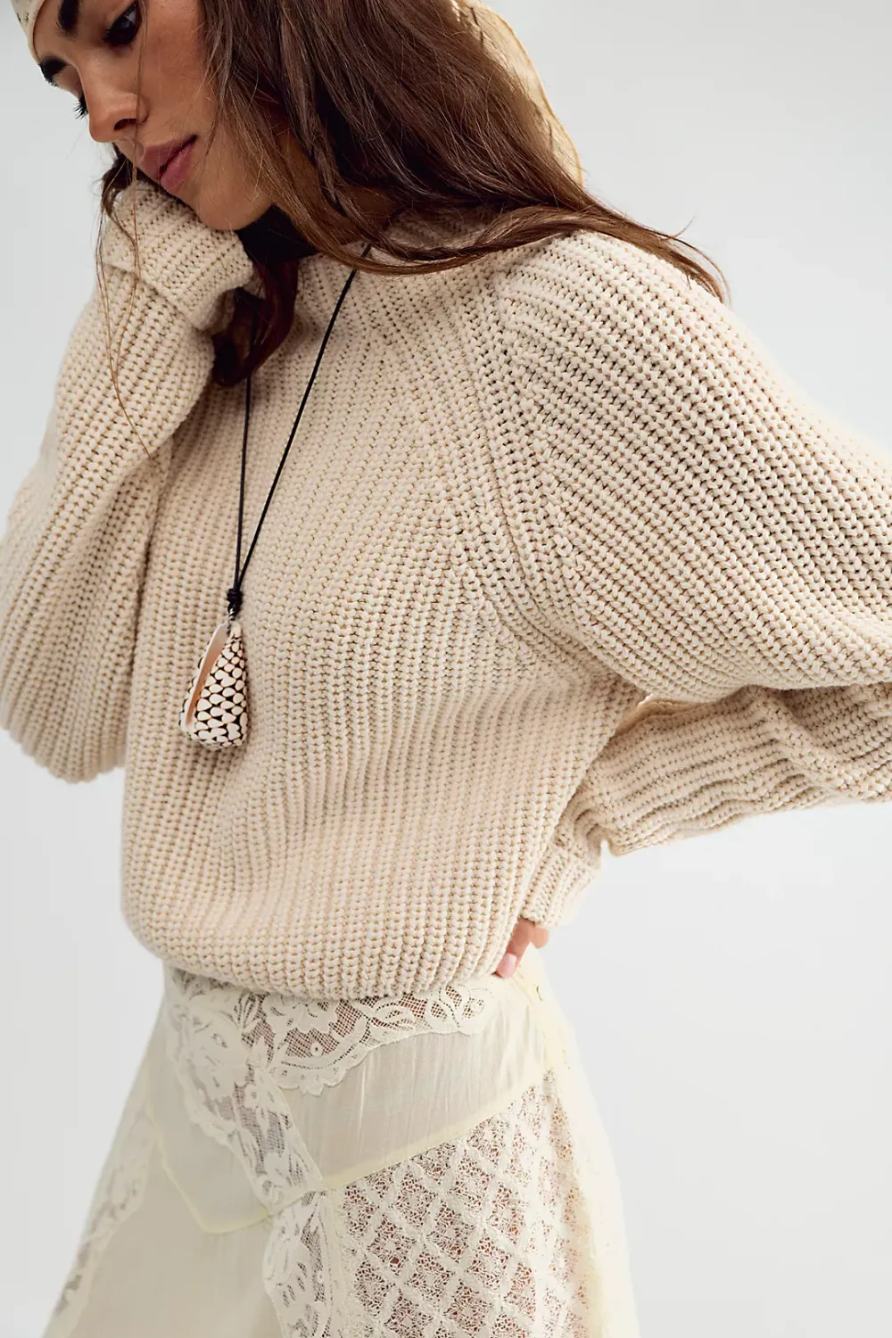 Low Tide Knit Pullover, Color: Ivory, Size: XS