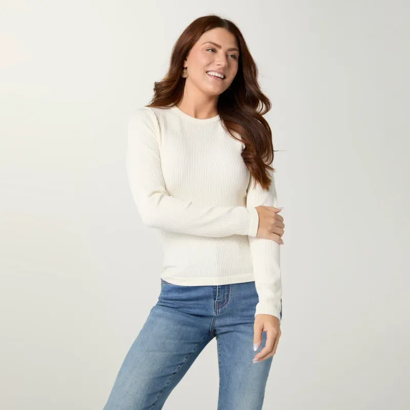 Ultra-Lush Seamless Ribbed Crew Neck Top