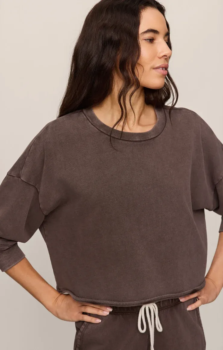 Circuit Crew Neck Sweatshirt, Color: Dark Chocolate, Size: XS