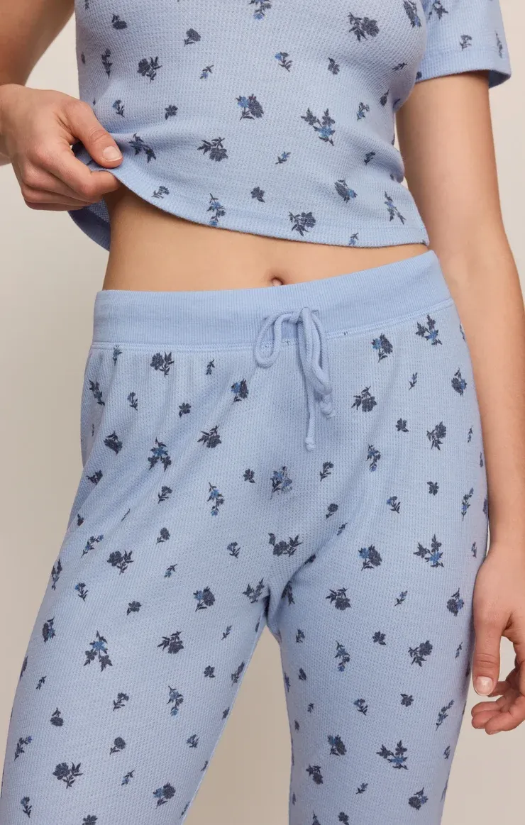 Floral Thermal Jogger, Color: Crystal Blue, Size: XS