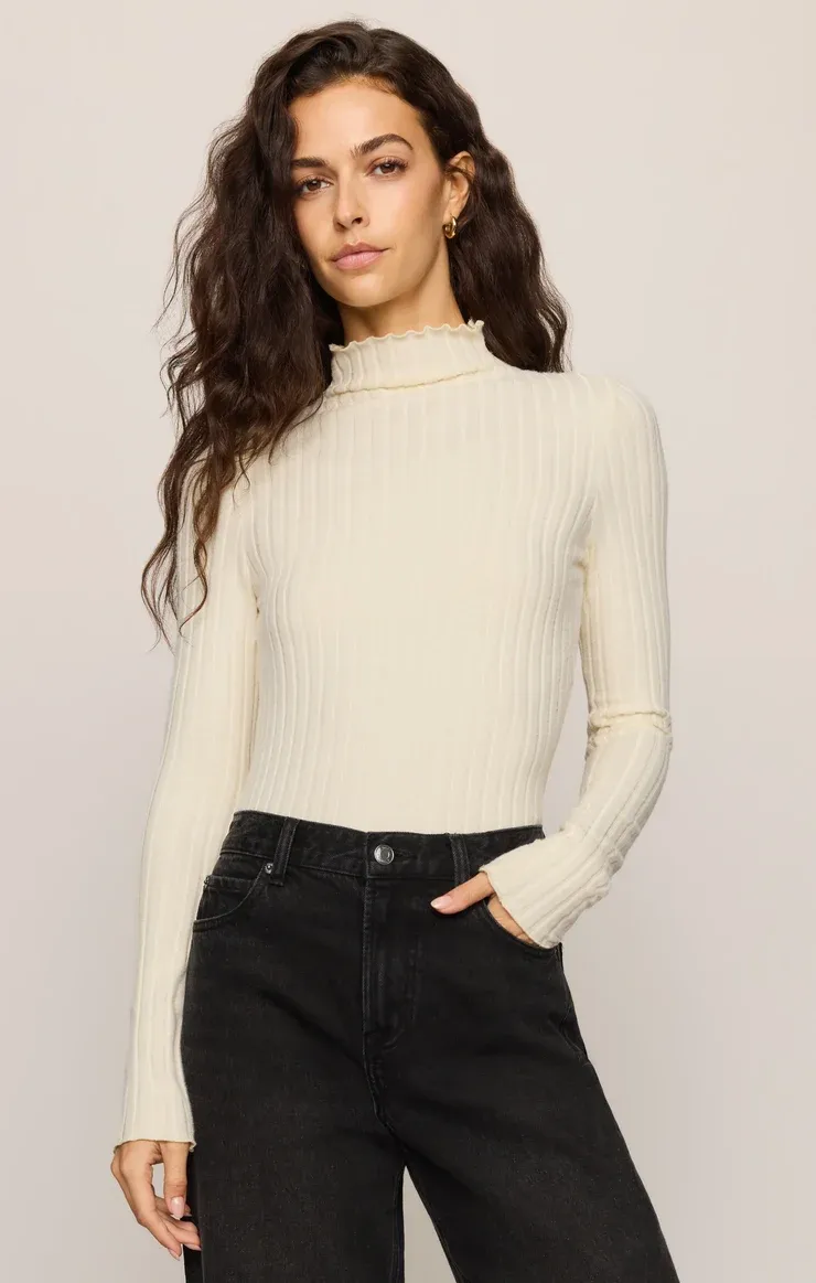 Hattie Longsleeve Top, Color: Antique White, Size: Xs