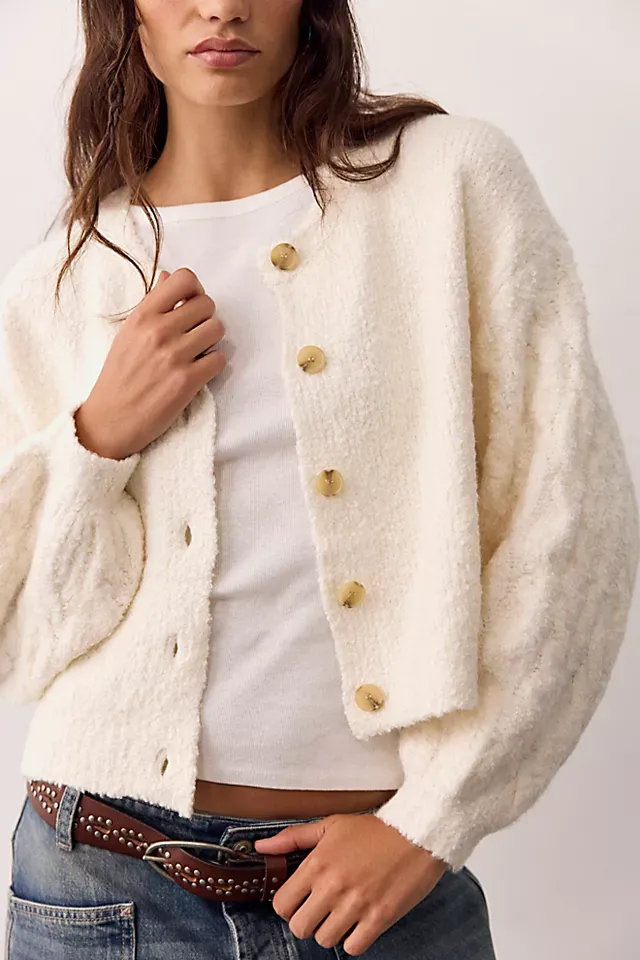 Thistle Cardi, Color: Ivory, Size: XS