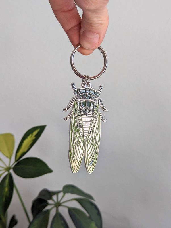 Metal Enamel Keychain - Cicada