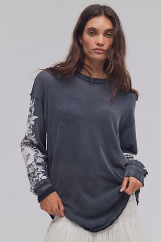 Flora Long Sleeve, Color: Black Combo, Size: Xs
