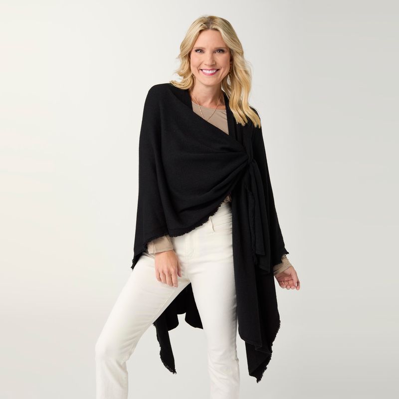 Heavenly-Luxe Pull Thru Wrap with Fringe