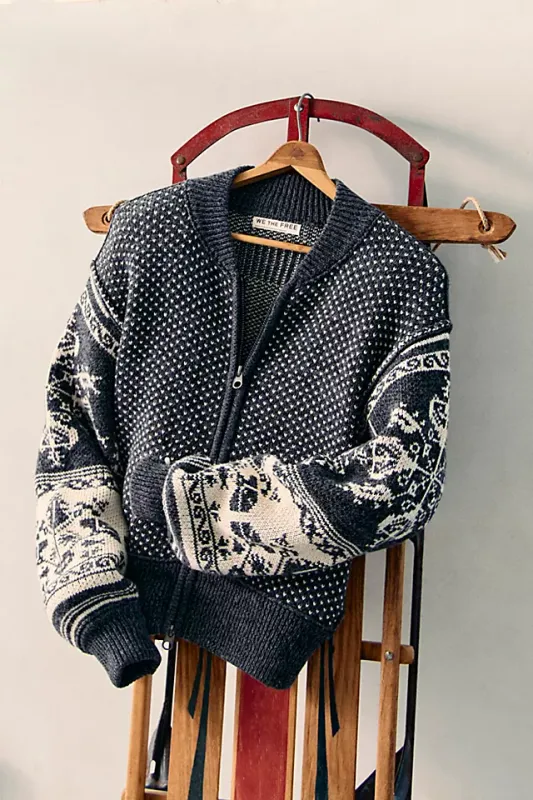 We The Free Isle Tide Knit Zip-Up