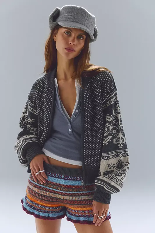 We The Free Isle Tide Knit Zip-Up