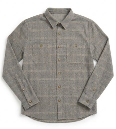 Pacifica Stretch Twill Overshirt - Brown Plaid Herringbone, Size: Small