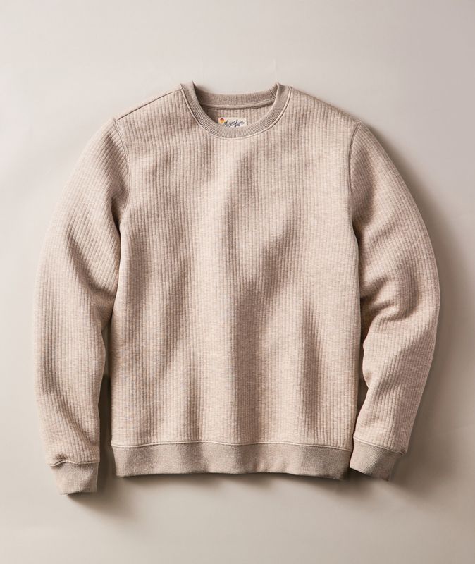 Corbet Quilted Crewneck - Taupe Heather