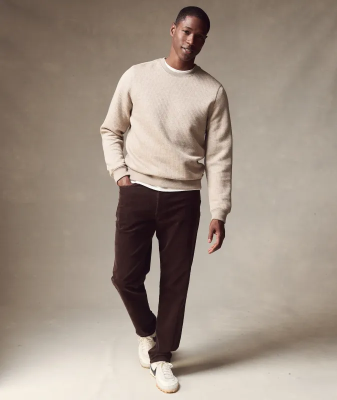 Corbet Quilted Crewneck - Taupe Heather