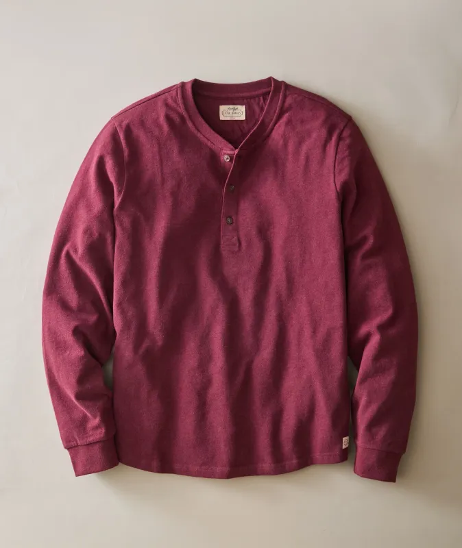 Luxe Jersey Henley -  Burgundy Heather